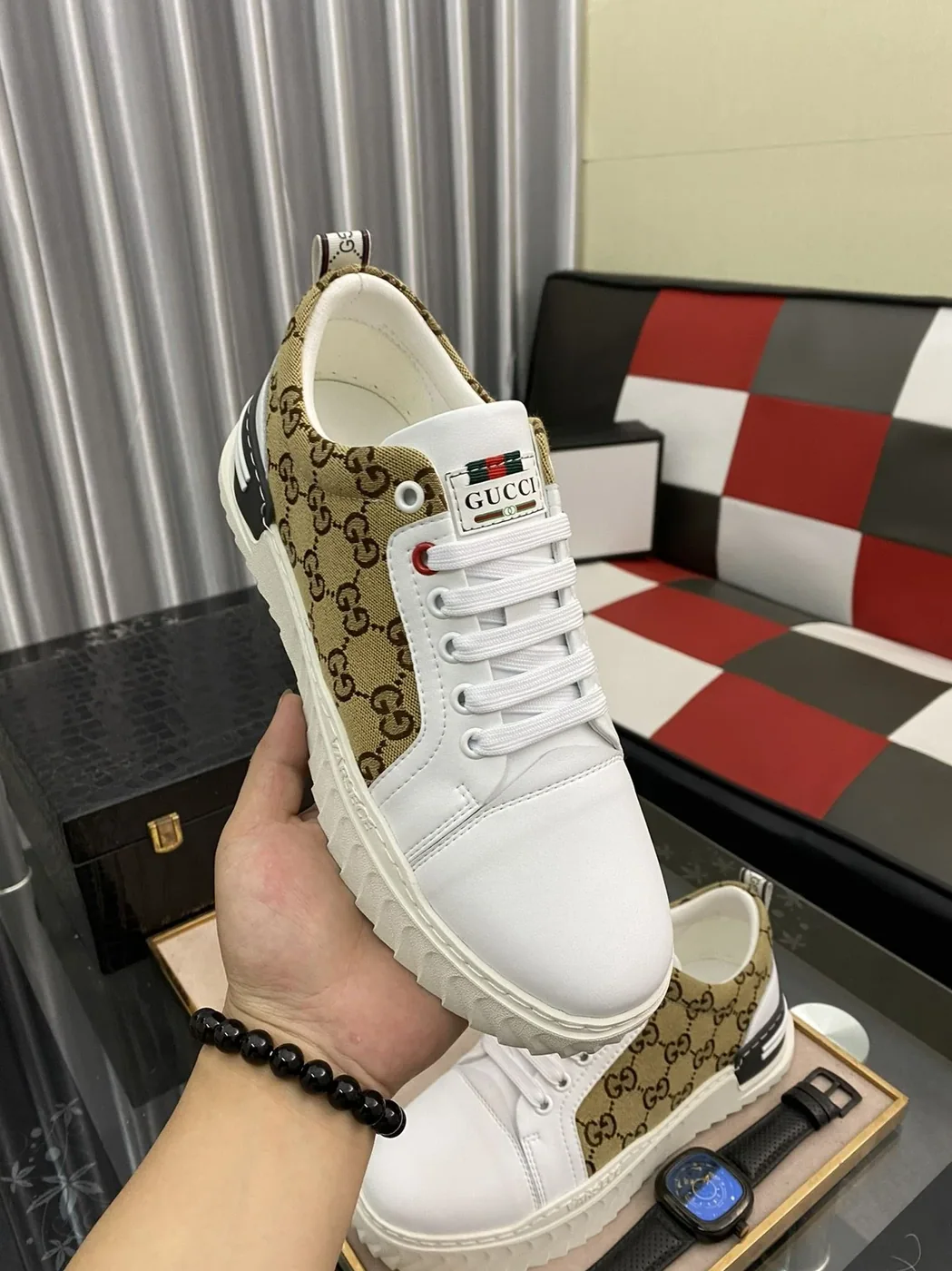 Gucci GG Ace Sneaker Yellow And White for Men