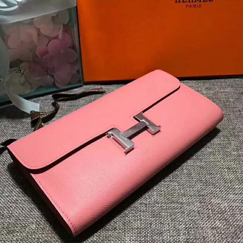 Hermes Constance Long Wallet in Calfskin Leather for Women in Pink Hermes Constance Long Wallet in Calfskin Leather for Women in Pink