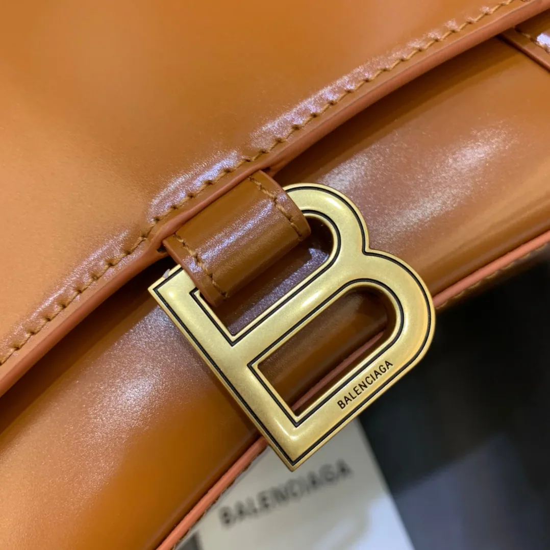 Balenciaga Hourglass Small Handbag In Brown