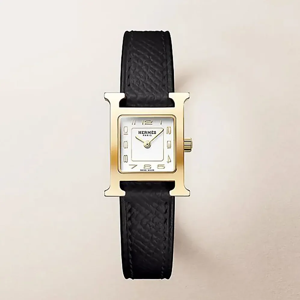 Hermes Heure H Watch Mini Model 21 mm for Women in Black Hermes Heure H Watch Mini Model 21 mm for Women in Black
