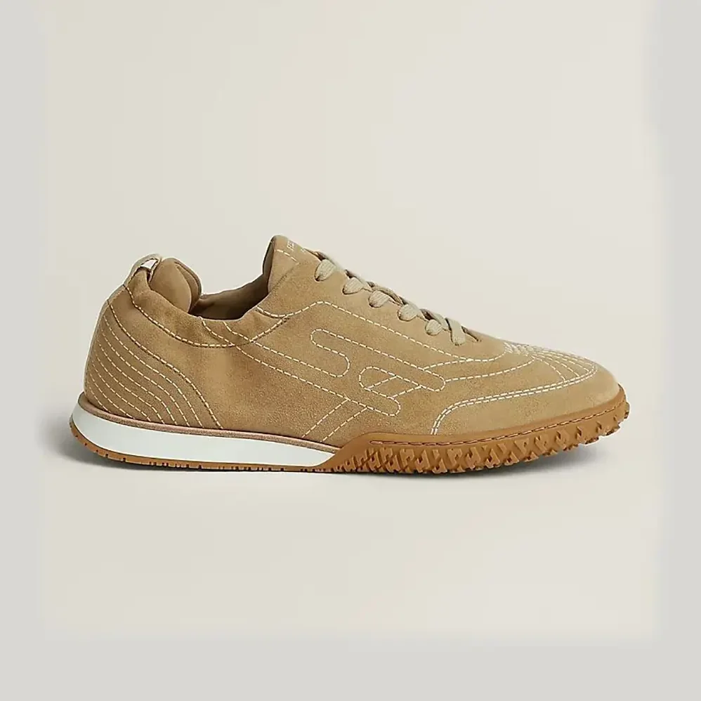 Hermes Jet Sneaker in Technical Canvas and Suede Goatskin for Unisex in Natural