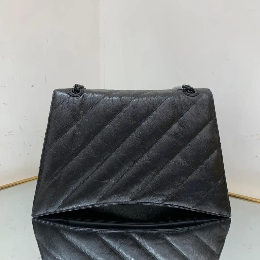 Balenciaga Crush Large Chain Bag Quilted In Black / Balenciaga Crush Large Chain Bag Quilted In Black /