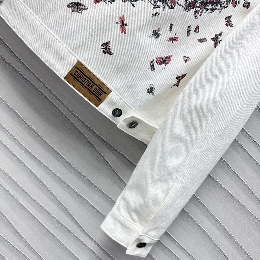 Dior Jacket Ecru Cotton Denim with Gold for Men in Tone Dior Astral Motif Dior Jacket Ecru Cotton Denim with Gold for Men in Tone Dior Astral Motif