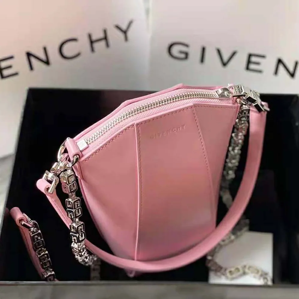 Givenchy Mini Antigona Vertical Bag in Box Leather for Women in Pink