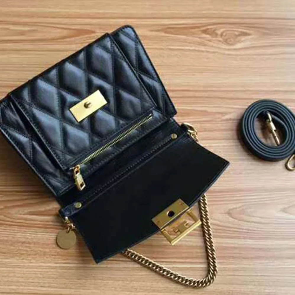 Givenchy Small GV3 Bag in Diamond Quilted Leather for Women in Black