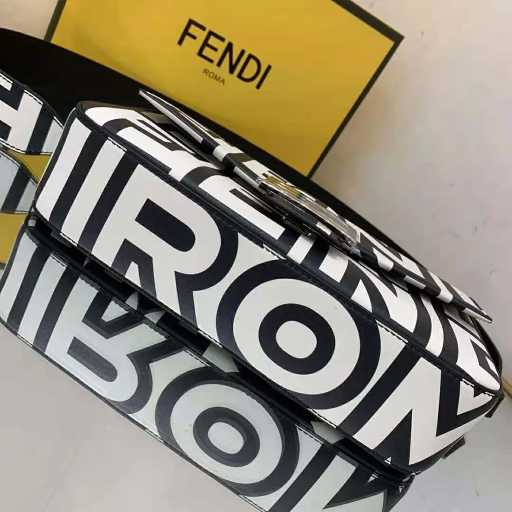 Fendi Baguette Two-Tone Leather Fendi Roma Capsule Bag for Women Fendi Baguette Two-Tone Leather Fendi Roma Capsule Bag for Women