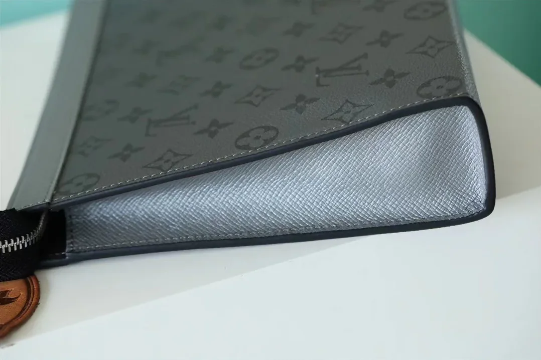 Louis Vuitton Pochette Voyage MM Pouch in Gunmetal Gray Silver Hardware