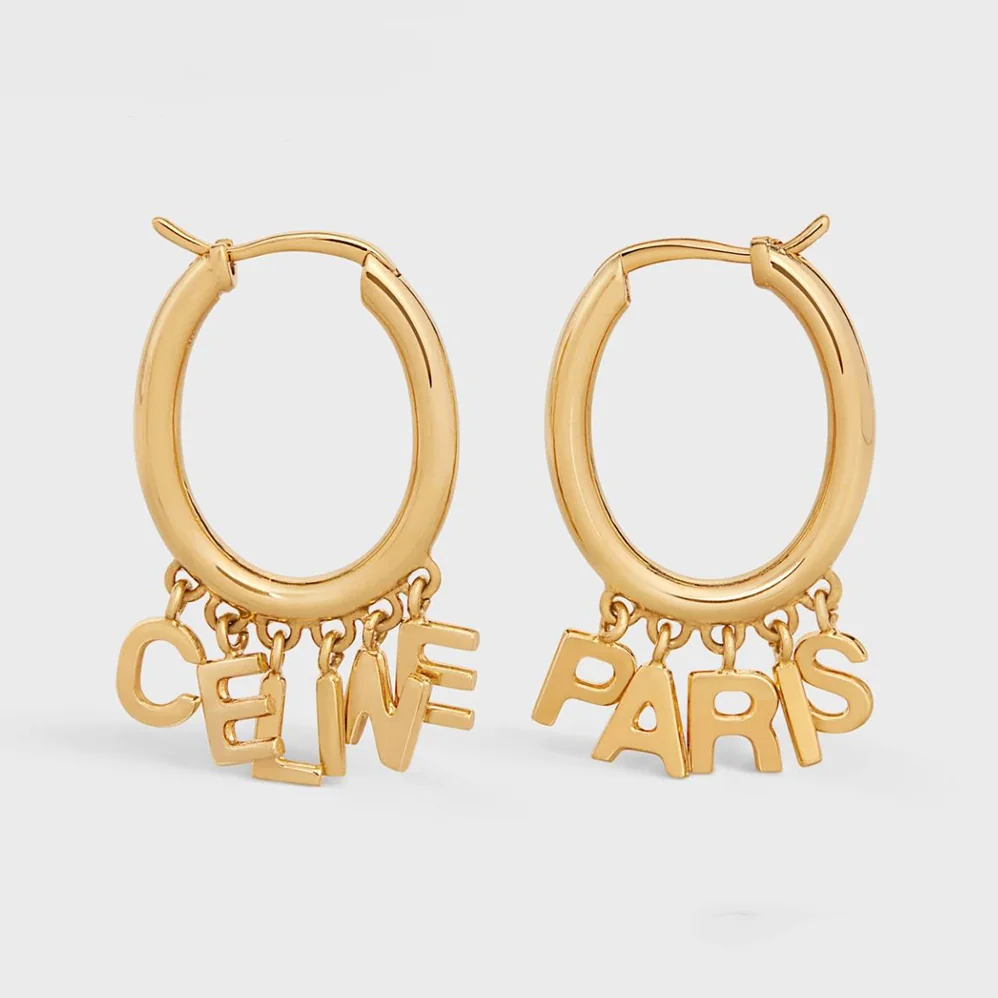 Celine Paris Hoops in Brass with Gold Finish for Women