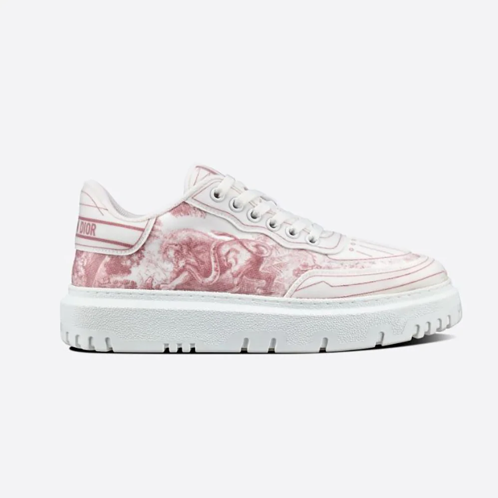 Dior Addict Sneaker Raspberry Toile de Jouy Technical Fabric for Women