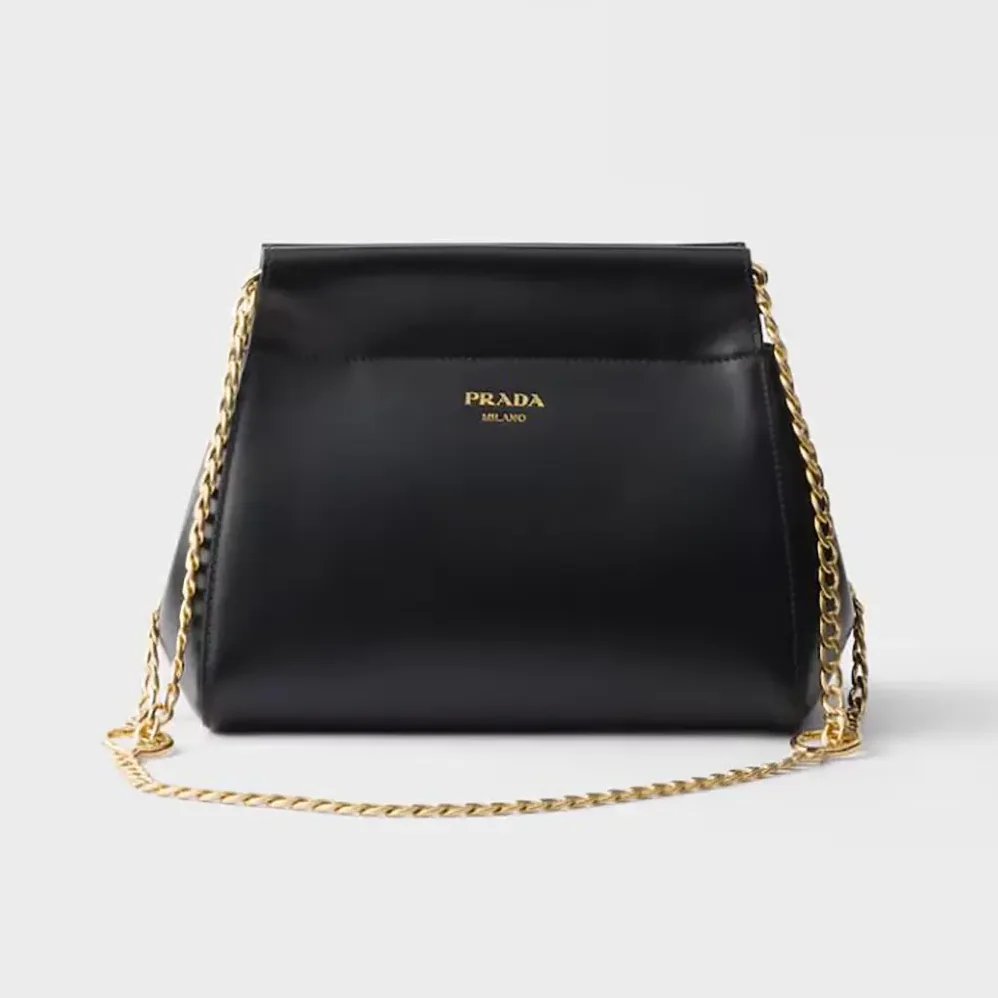 Prada Enchaîné Mini Leather Bag for Women in Black