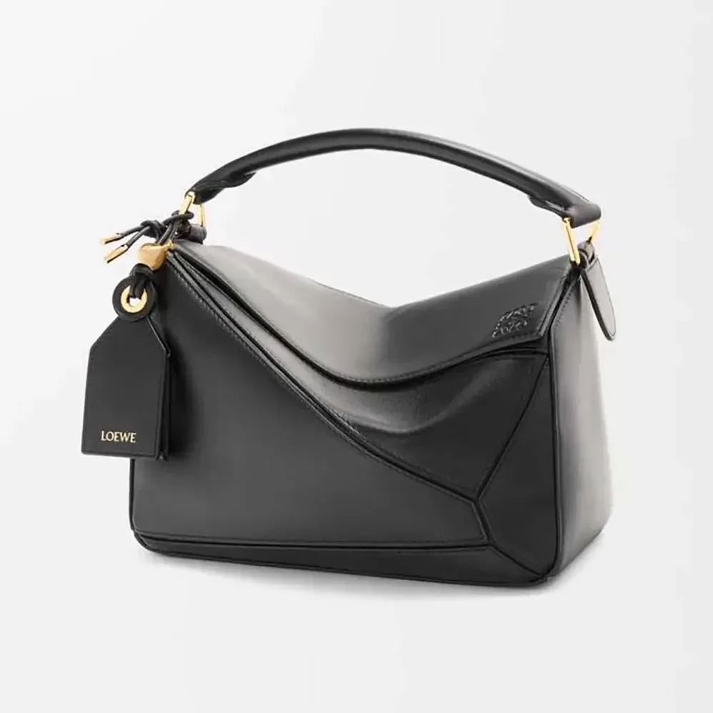 Loewe Small Featherlight Puzzle Bag in Nappa Lambskin for Unisex in Black