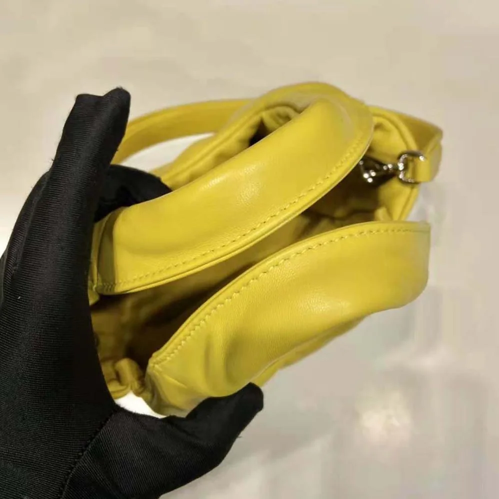 Prada Small Padded Prada Soft Nappa-Leather Bag for Women in Yellow Prada Small Padded Prada Soft Nappa-Leather Bag for Women in Yellow