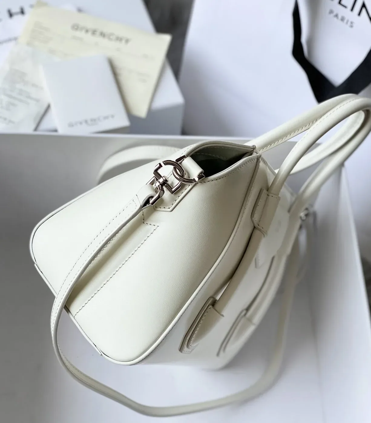 Givenchy Mini Antigona Lock Bag Ivory