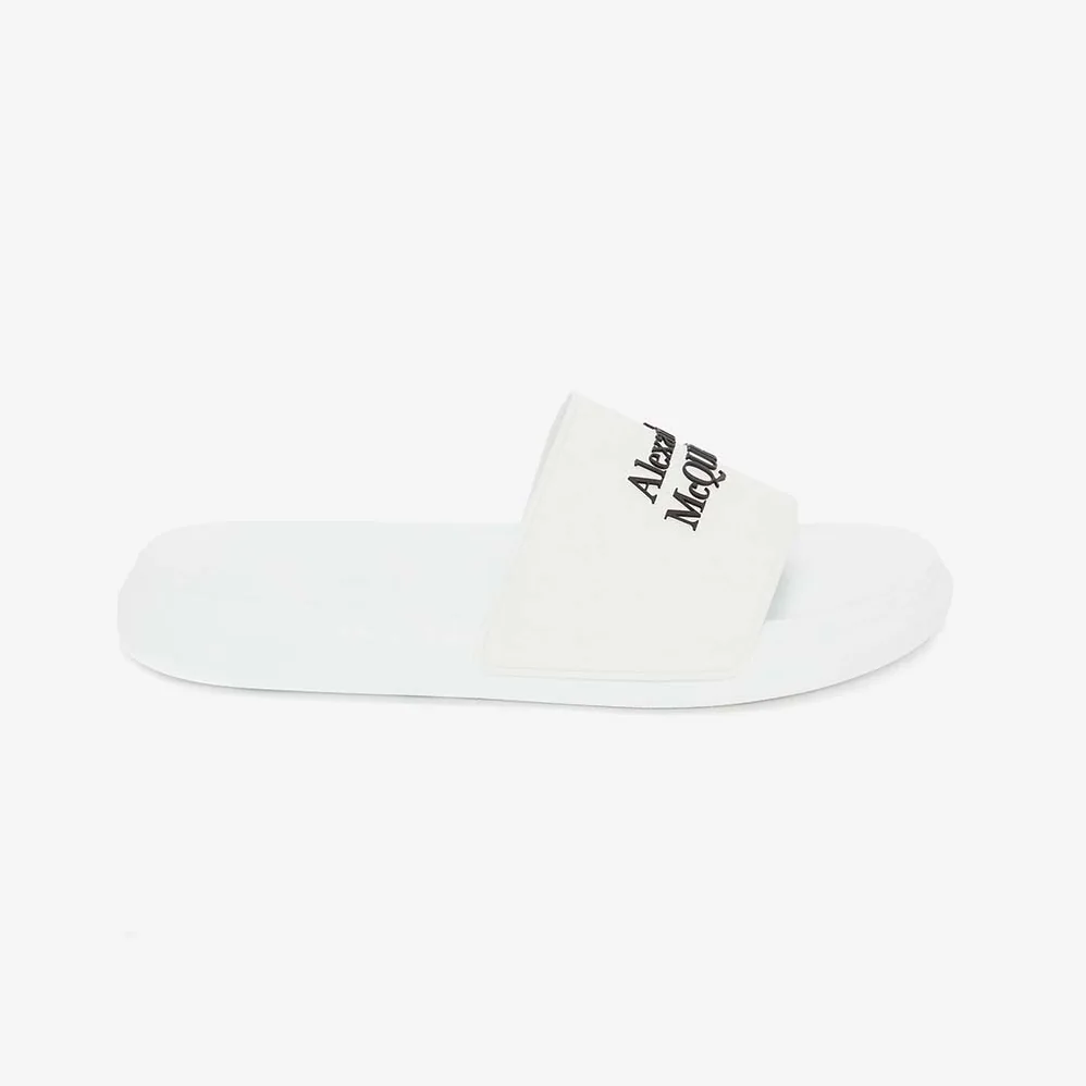 Alexander Mcqueen Pool Slide in White for Unisex in Black
