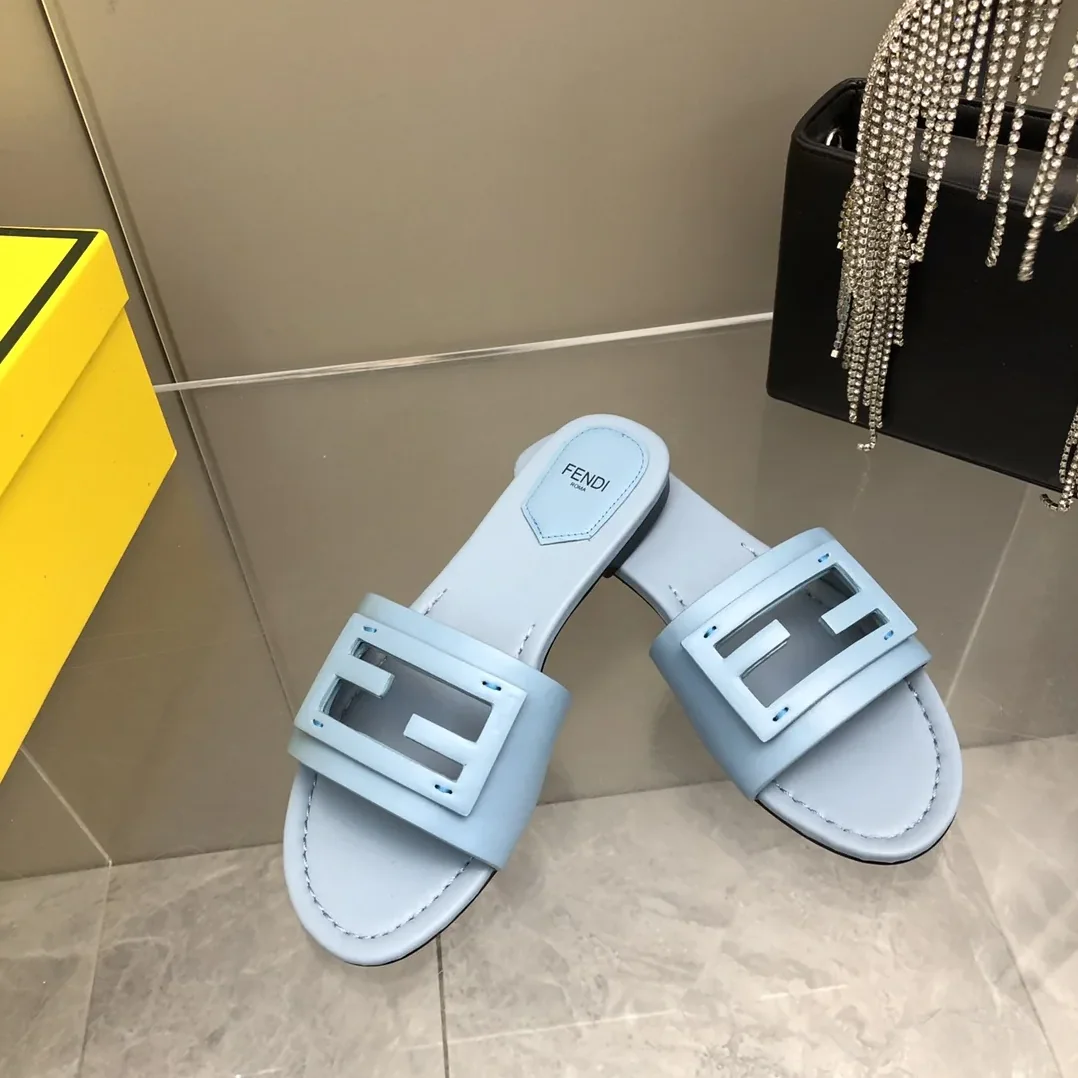 Fendi Light Blue Slides 8R8136AE7TF18TF Fendi Light Blue Slides 8R8136AE7TF18TF