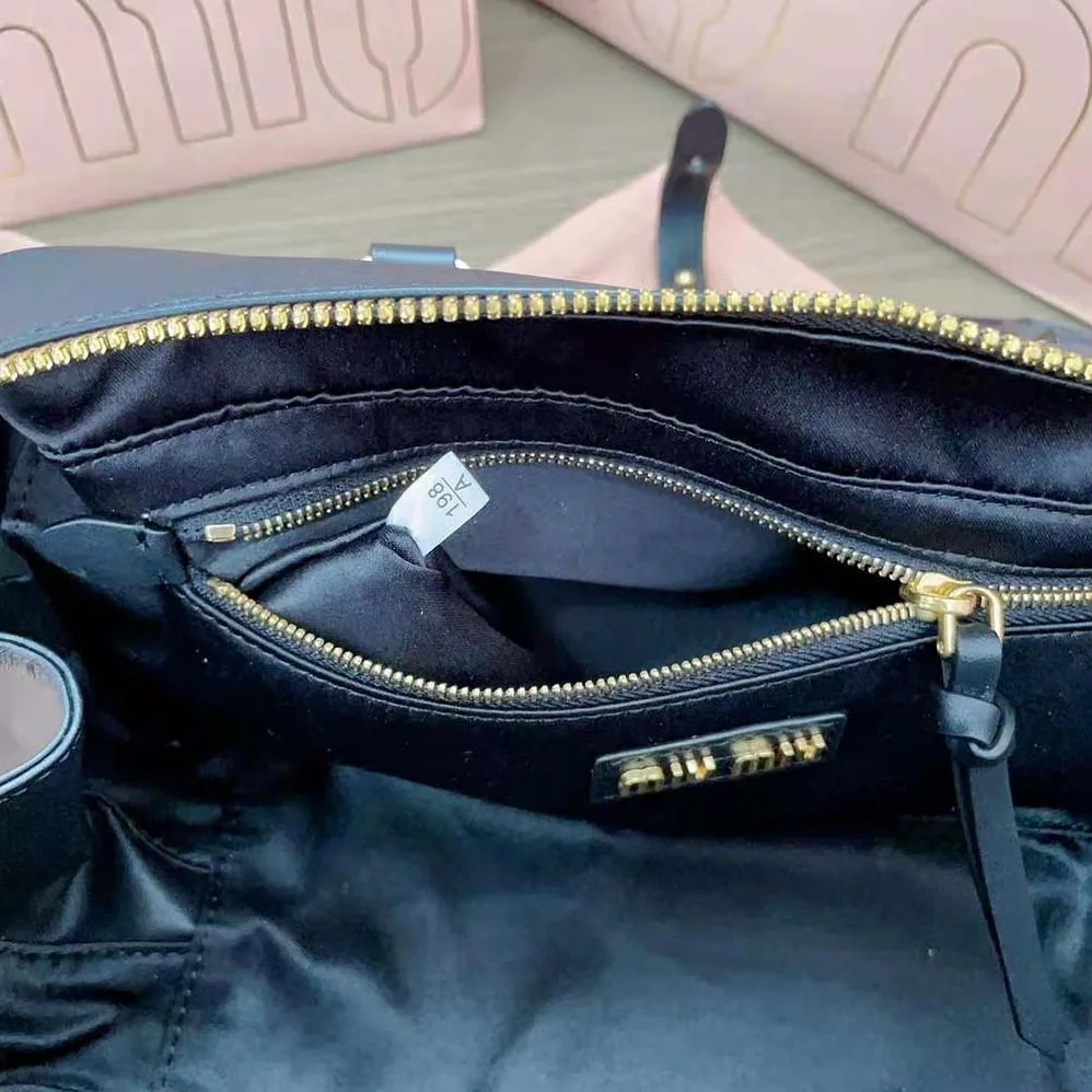 Miu Miu Arcadie Leather Bag for Women in Black Miu Miu Arcadie Leather Bag for Women in Black