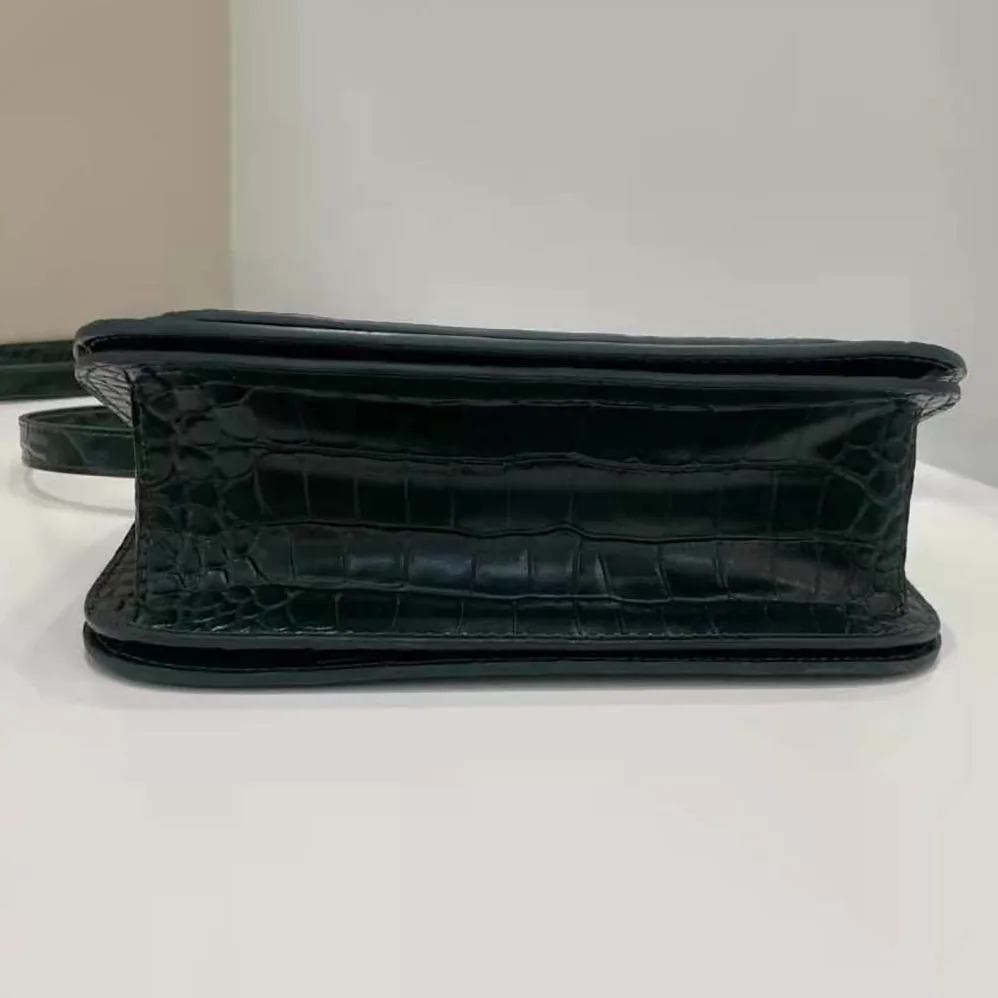 Balenciaga Gossip Small Bag in Extra Supple Crocodile Embossed Calfskin in Forest Green for Women