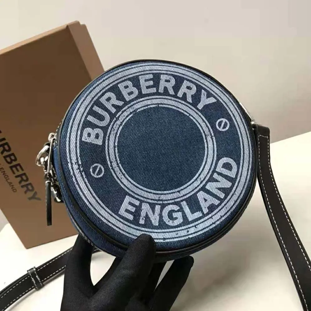 Burberry Logo Graphic Denim and Leather Louise Bag for Women Burberry Logo Graphic Denim and Leather Louise Bag for Women