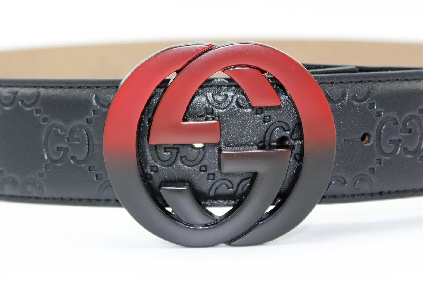 Amazing Signature leather with Black&Red Buckle