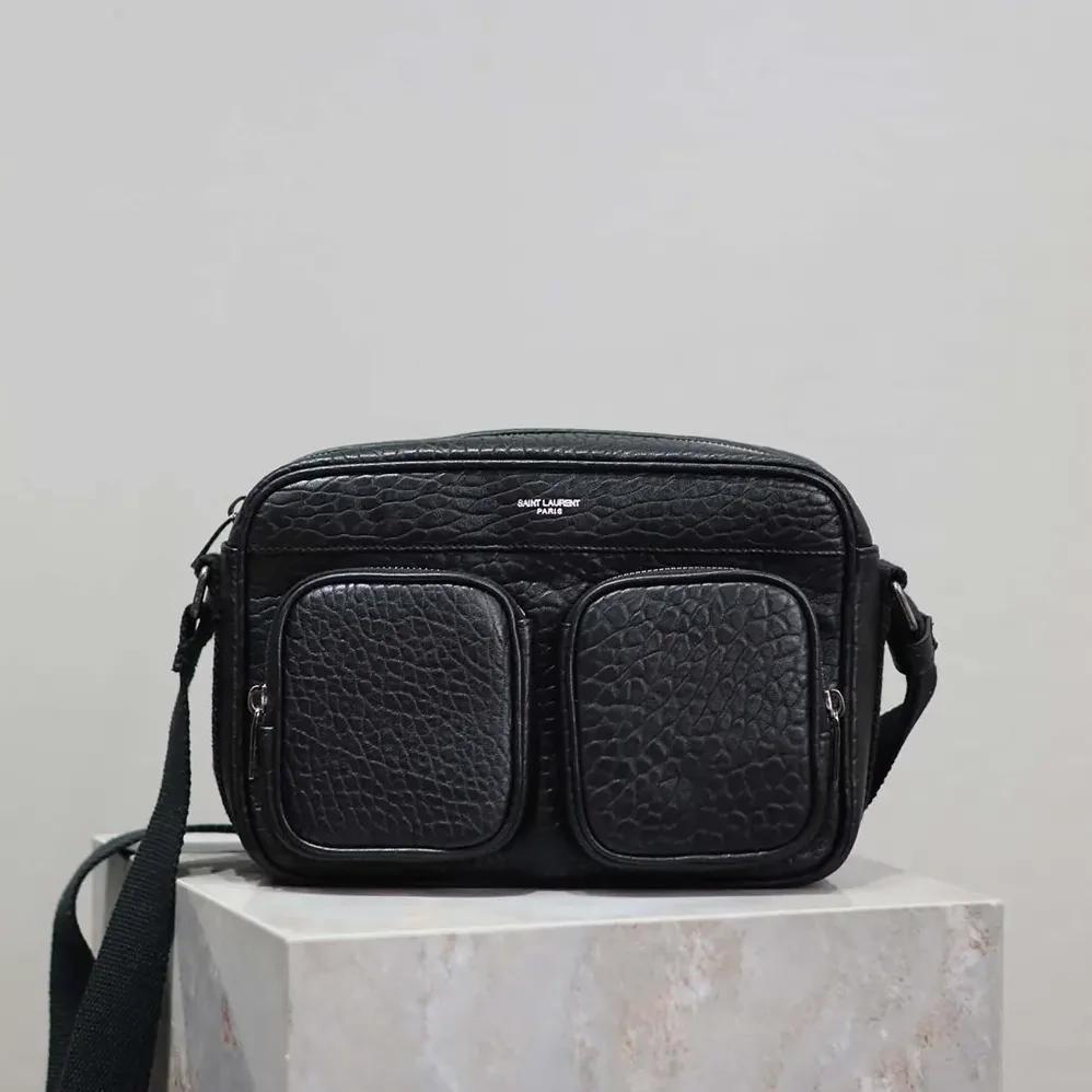 Saint Laurent YSL City Saint Laurent Camera Bag in Grained Leather for Unisex in Black