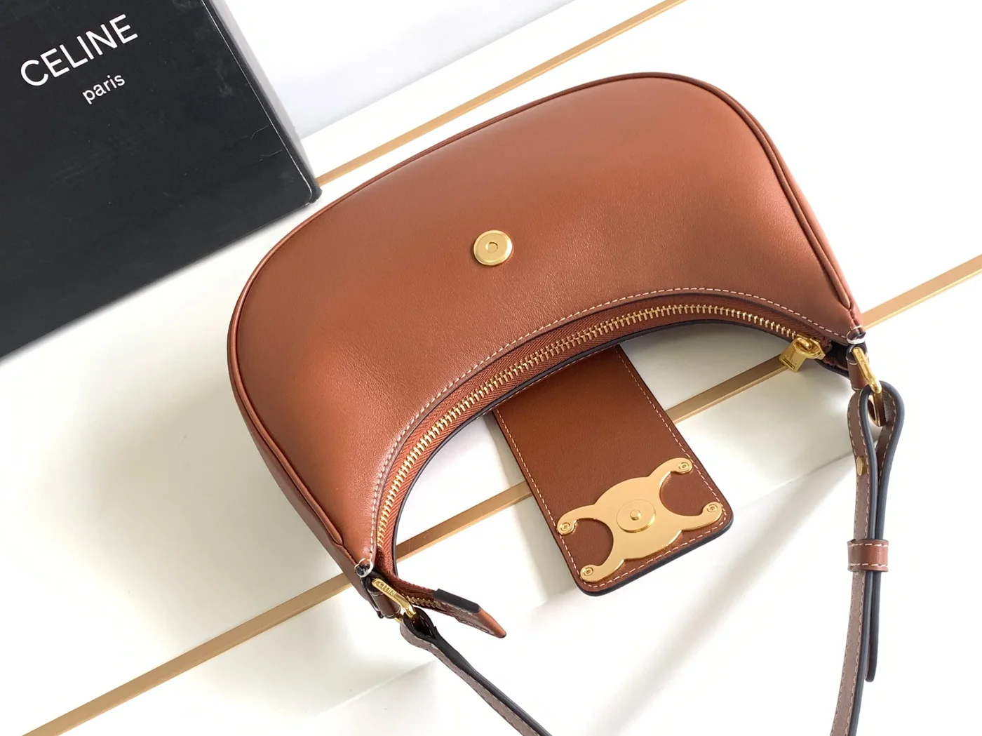 Celine Ava Triomphe Soft Bag Brown / .04LU Celine Ava Triomphe Soft Bag Brown / .04LU