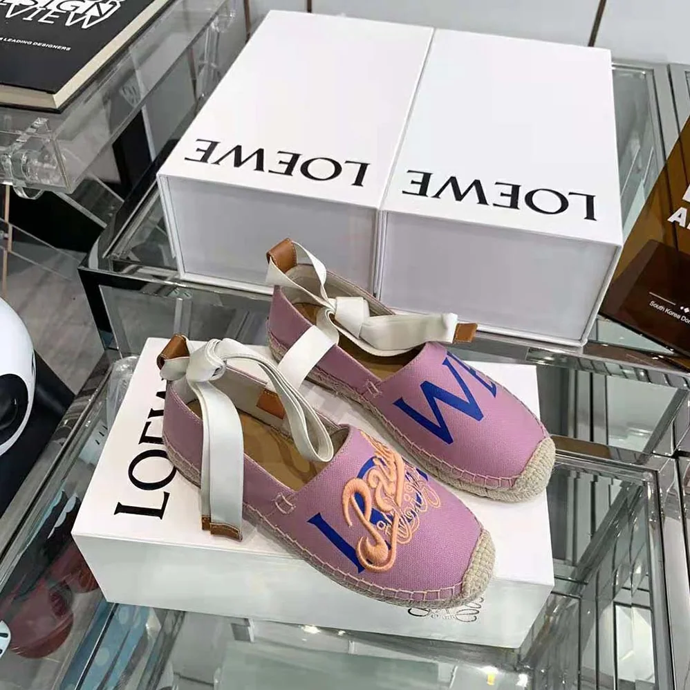 Loewe Paulas Ibiza Espadrille in Canvas for Women in Pink Loewe Paulas Ibiza Espadrille in Canvas for Women in Pink