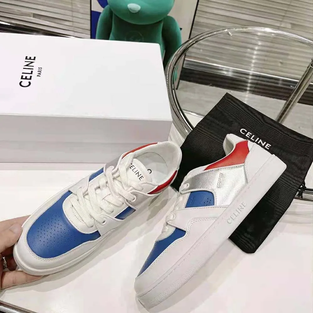 Celine CT-04 Celine Trainer Low Lace-up Sneaker in Metallic Calfskin and Calfskin for Men Celine CT-04 Celine Trainer Low Lace-up Sneaker in Metallic Calfskin and Calfskin for Men