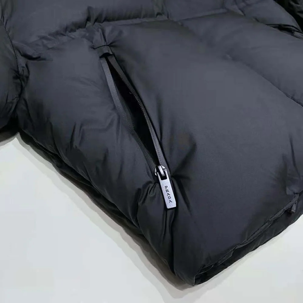 Prada Technical Nylon Puffer Jacket for Women in Black Prada Technical Nylon Puffer Jacket for Women in Black