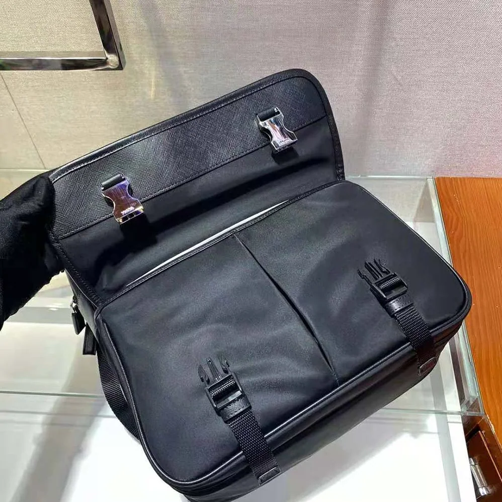 Prada Fabric Backpack Accented with Fine Saffiano Leather Trim for Men Prada Fabric Backpack Accented with Fine Saffiano Leather Trim for Men