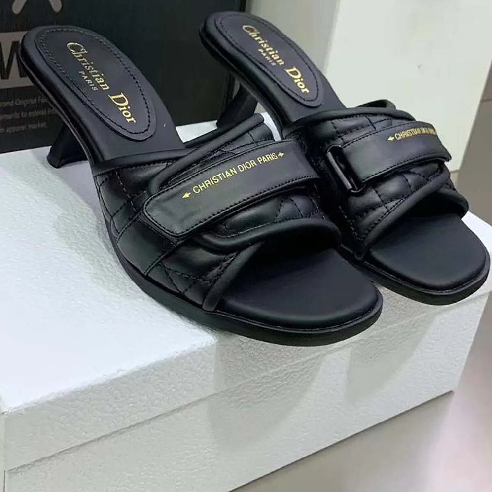 Dior Dio(r)evolution Heeled Slide Black Quilted Cannage Calfskin for Women Dior Dio(r)evolution Heeled Slide Black Quilted Cannage Calfskin for Women