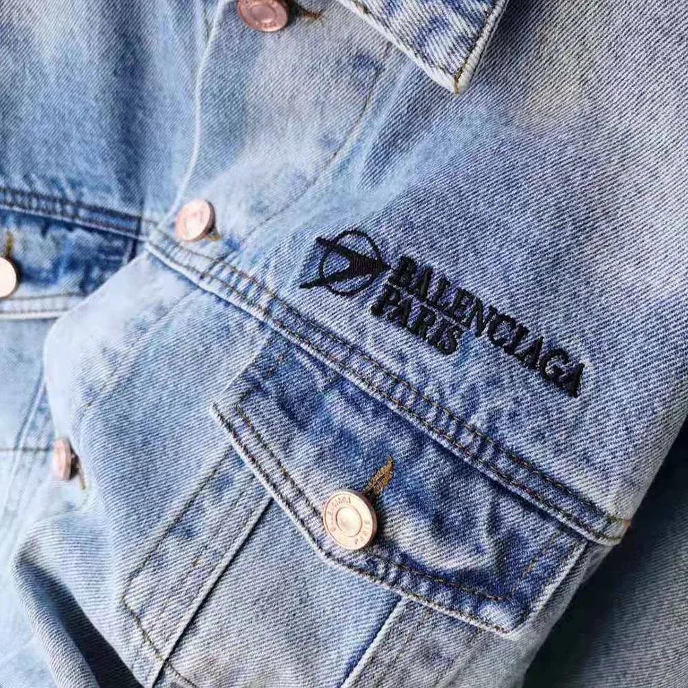 Balenciaga Corporate Large Fit Jacket in Indigo for Women Balenciaga Corporate Large Fit Jacket in Indigo for Women