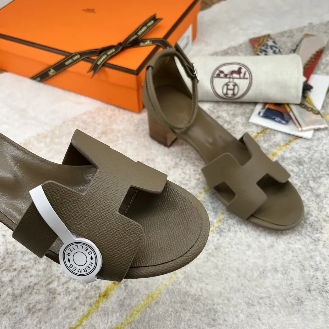 Hermes Encens 50 Sandal Dark Greige Hermes Encens 50 Sandal Dark Greige