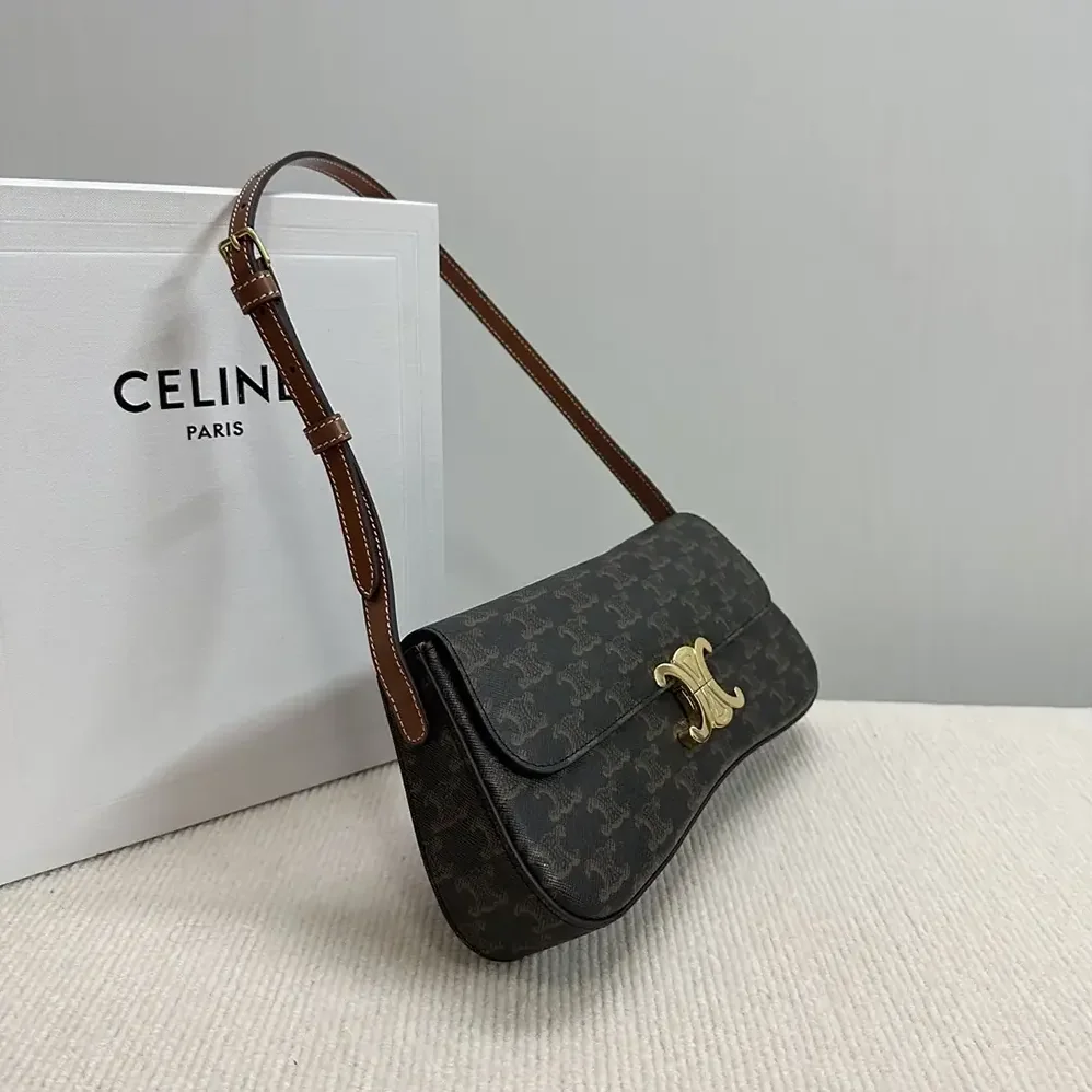 Celine Medium Celine Lola Bag in Triomphe Canvas and Calfskin for Women