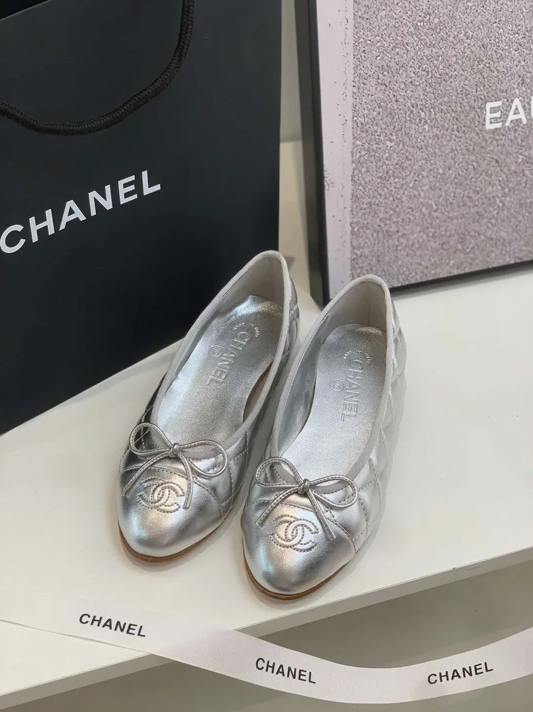 Chanel Ballet Flats in Silver Chanel Ballet Flats in Silver