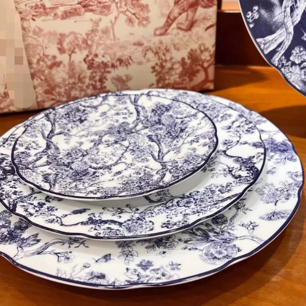Dior Side Plate Blue Toile de Jouy for Unisex Dior Side Plate Blue Toile de Jouy for Unisex