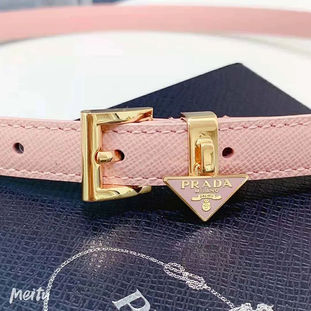 Prada Saffiano Leather Belt for Women in Pink