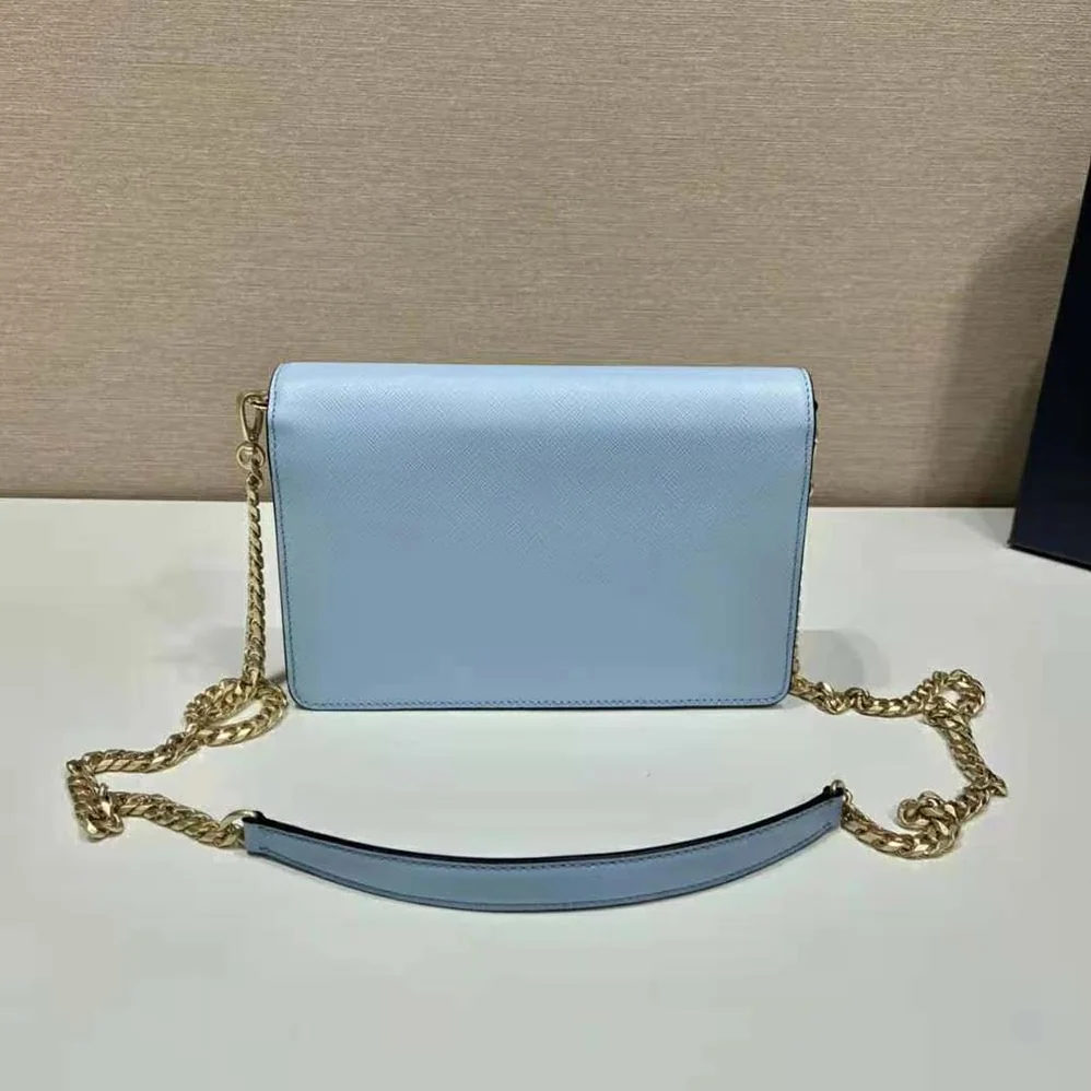 Prada Saffiano Leather Shoulder Bag for Women in Blue