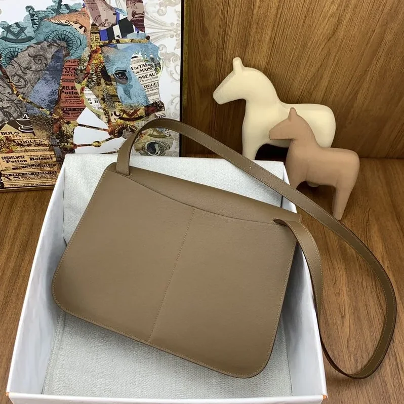 Hermes Halzan 31 Brown, Silver Toned Hardware Bag Hermes Halzan 31 Brown, Silver Toned Hardware Bag