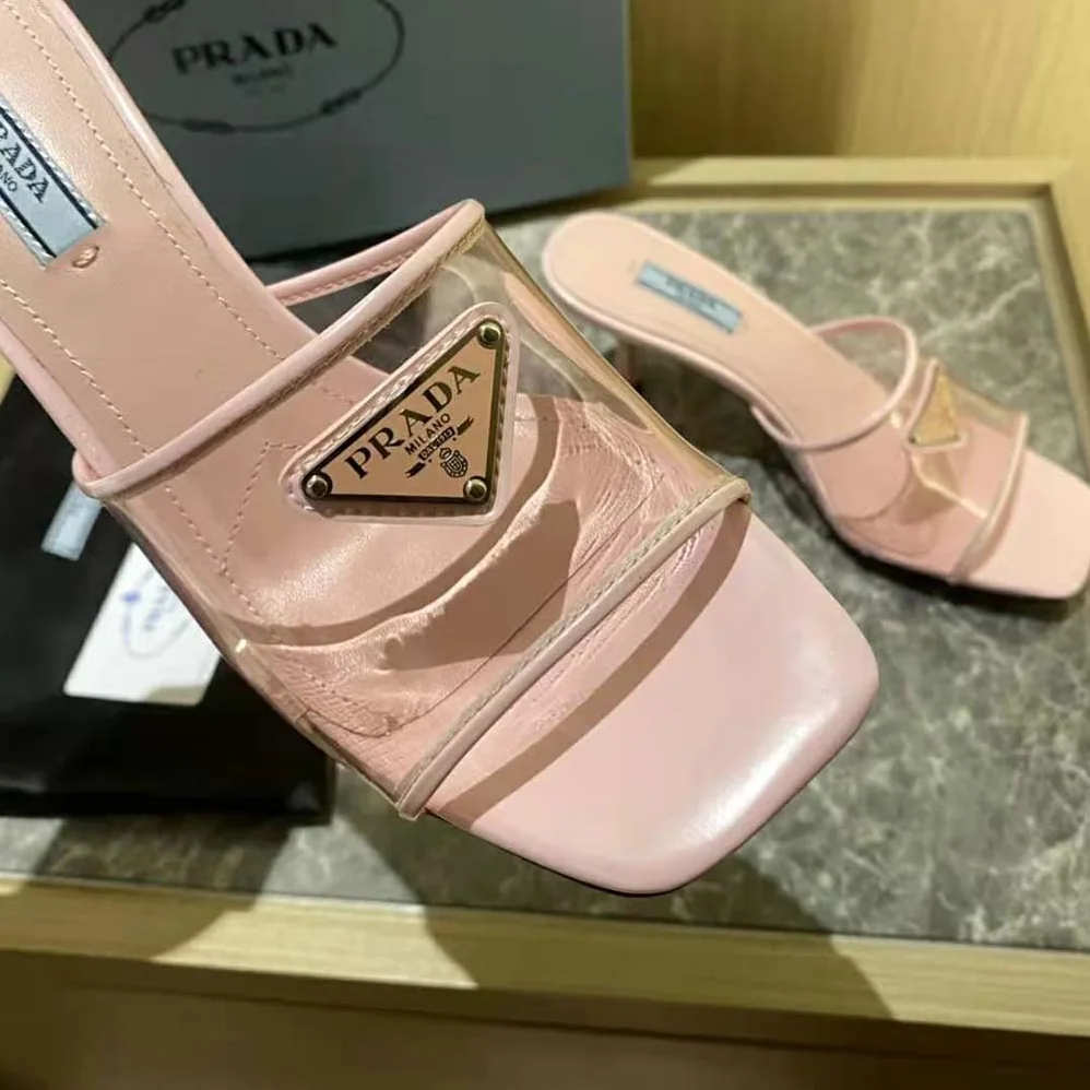 Prada Plexiglas and Patent Leather Sandals 65 mm Varnished Heel for Women in Pink Prada Plexiglas and Patent Leather Sandals 65 mm Varnished Heel for Women in Pink