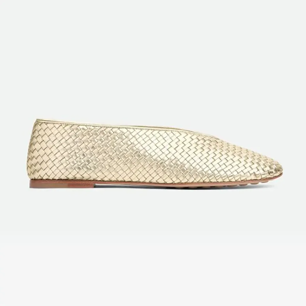 Bottega Veneta Rosa Ballerina for Women in Gold
