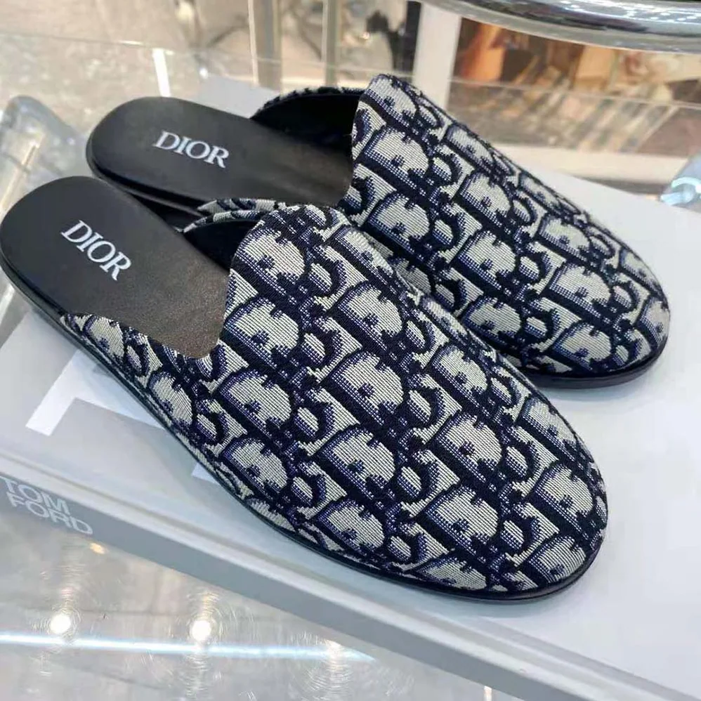 Dior Indior Mule Beige and Black Dior Oblique Jacquard for Men Dior Indior Mule Beige and Black Dior Oblique Jacquard for Men