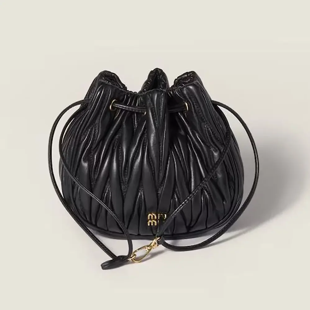 Miu Miu Matelassé Nappa Leather Pouch for Women in Black