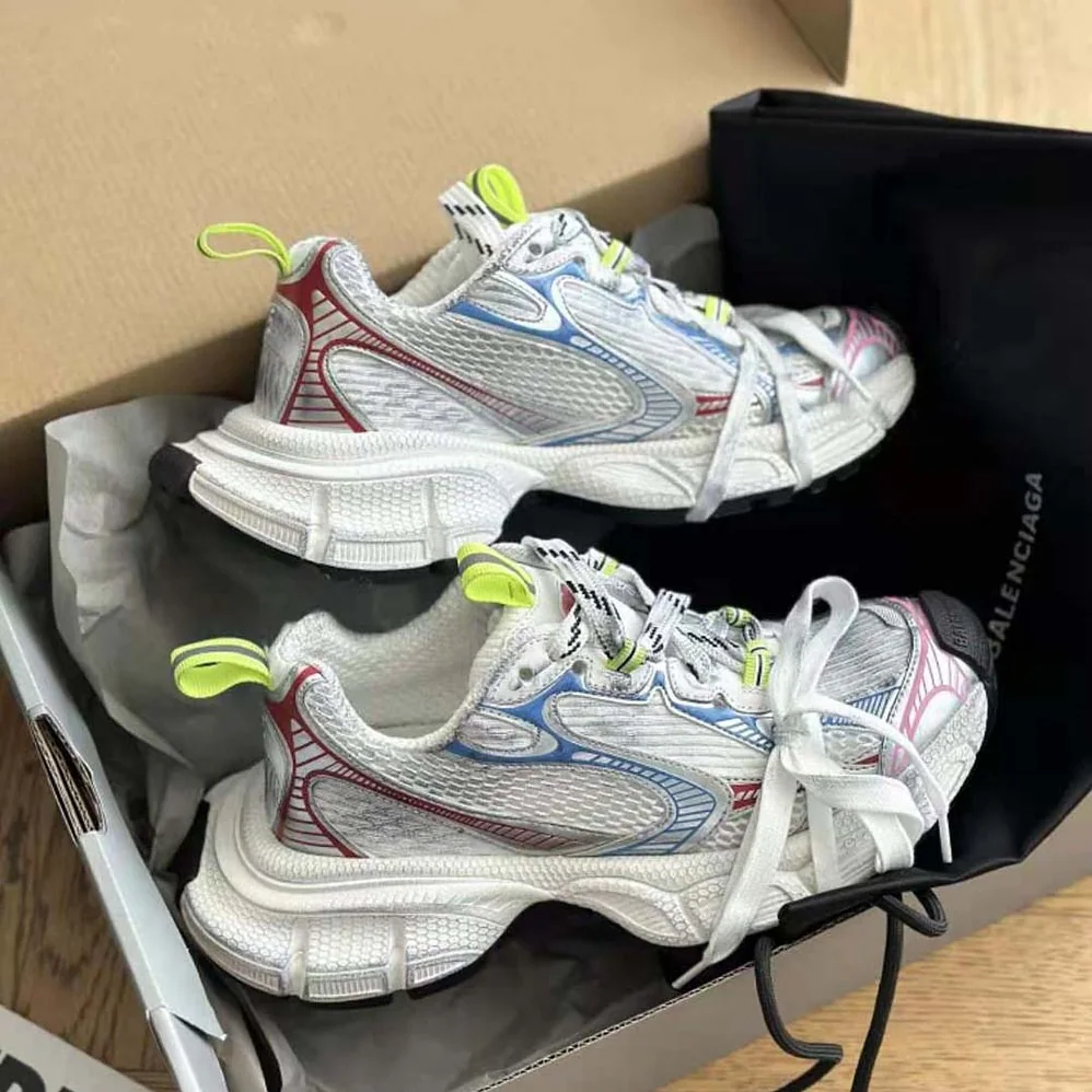 Balenciaga 3XL Sneaker in White Red and Blue Mesh and Polyurethane for Unisex Balenciaga 3XL Sneaker in White Red and Blue Mesh and Polyurethane for Unisex