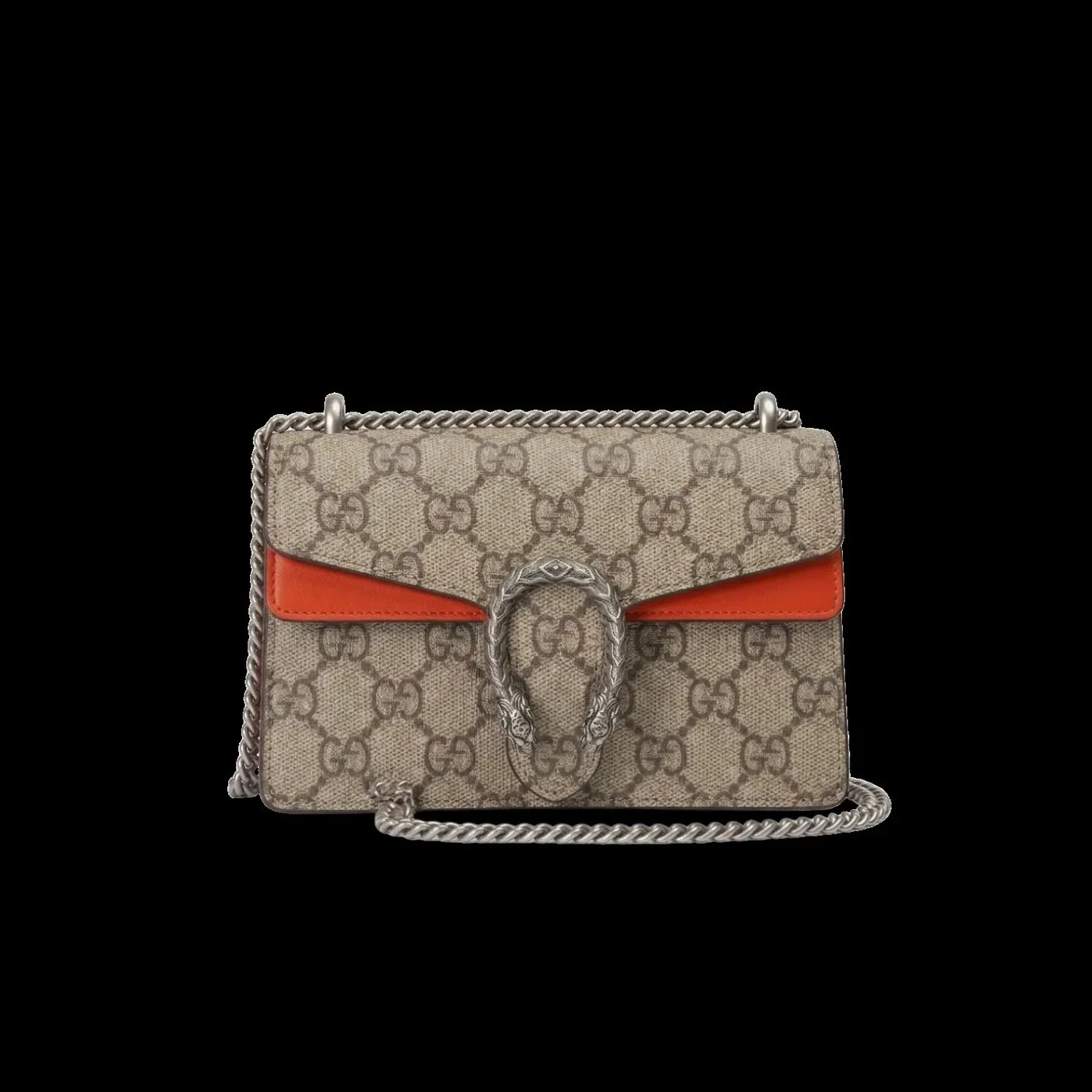 Gucci Dionysus Super Mini Shoulder Bag / Beige/Ebony GG Supreme Canvas Red Suede Palladium Hardware Gucci Dionysus Super Mini Shoulder Bag / Beige/Ebony GG Supreme Canvas Red Suede Palladium Hardware