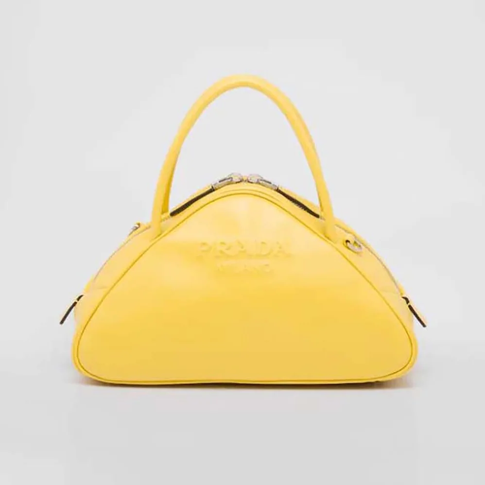 Prada Leather Prada Triangle Bag for Women in Yellow Prada Leather Prada Triangle Bag for Women in Yellow