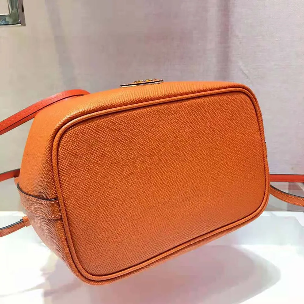 Prada Saffiano Leather Bucket Bag for Women in Orange Prada Saffiano Leather Bucket Bag for Women in Orange