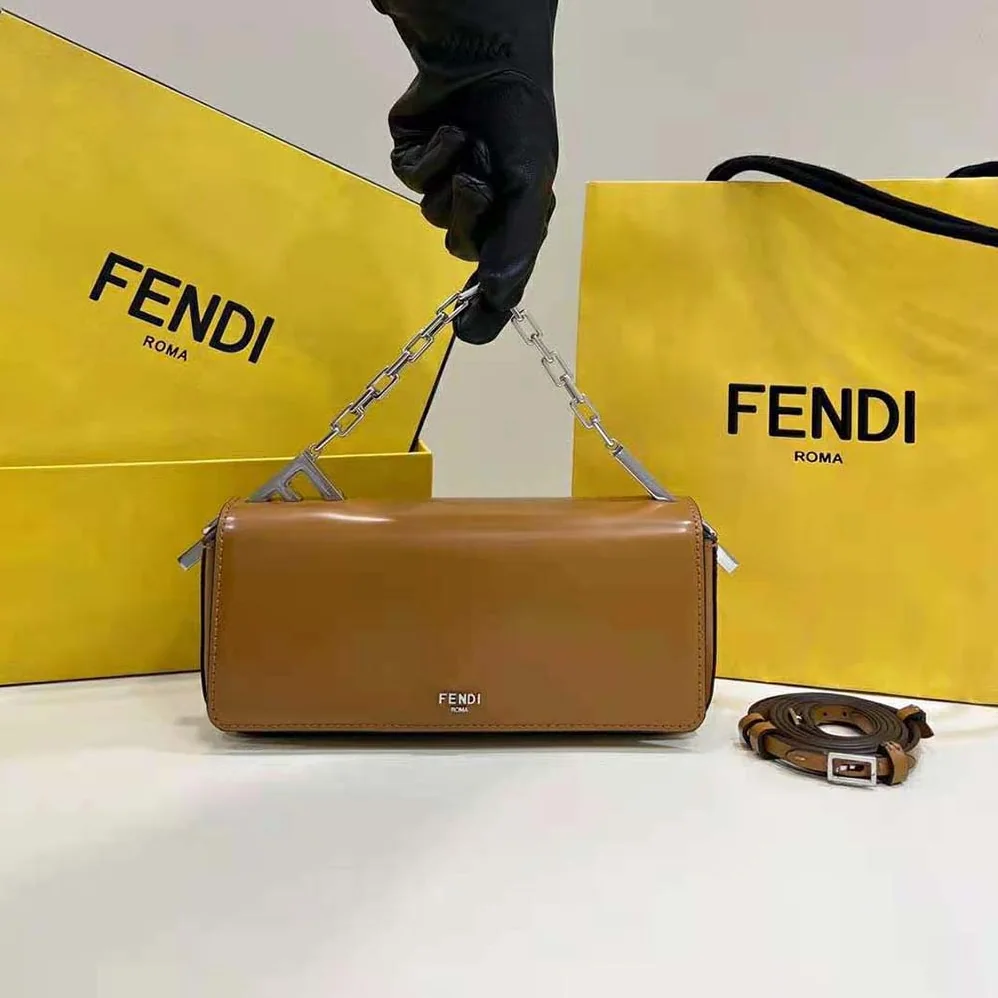 Fendi First Sight Brown Leather Mini Bag for Women