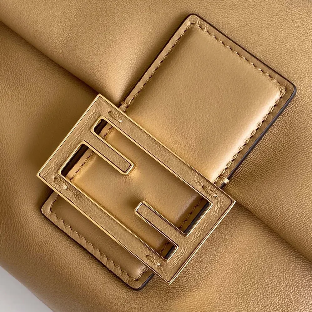 Fendi Mamma Baguette Medium Pale Brown Nappa Leather Bag for Women Fendi Mamma Baguette Medium Pale Brown Nappa Leather Bag for Women