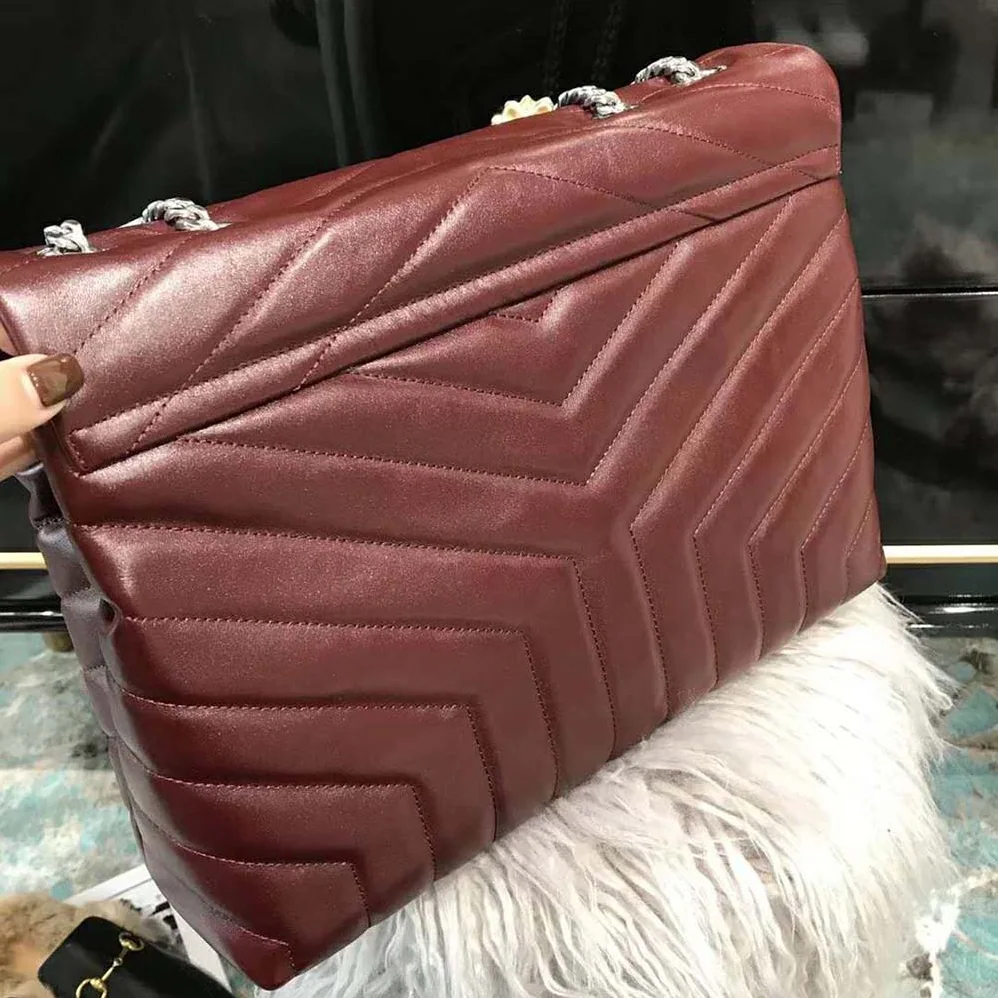 Saint Laurent YSL Loulou Medium Matelasse Y Leather for Women in Maroon