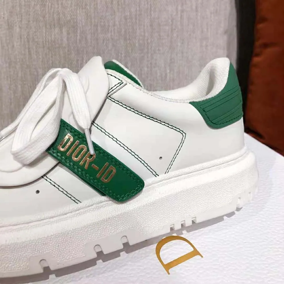 Dior Dior-id Sneaker White and Green Calfskin and Rubber for Women